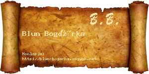 Blun Bogárka névjegykártya